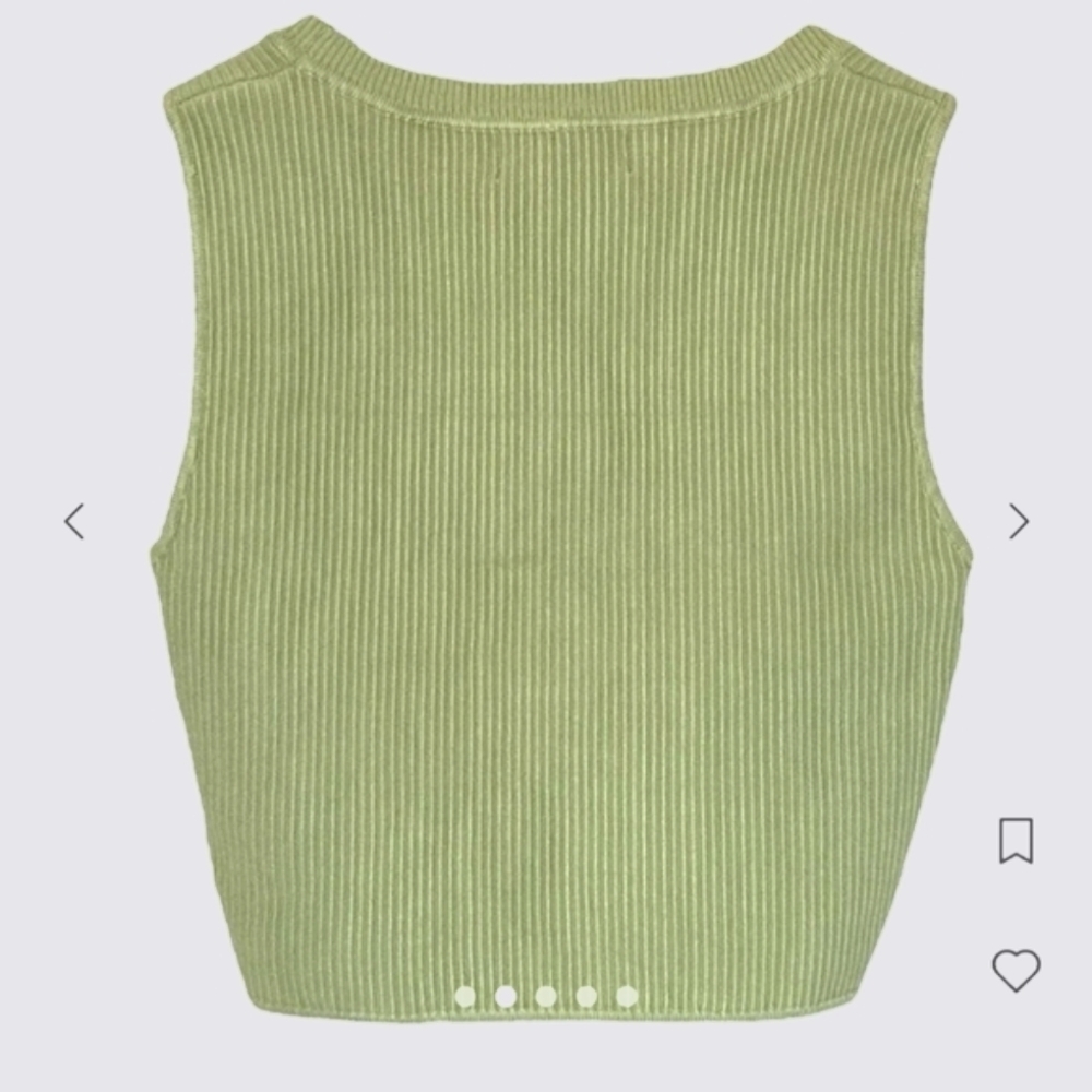 House of Harlow 1960 Crewneck Ribbed Knit Crop Top, XS - Picture 2 of 4